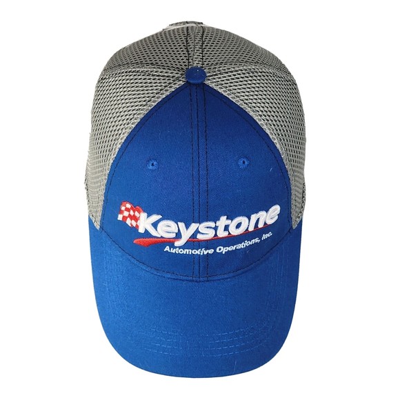 Keystone Automotive Operations Elko Blue Gray Mesh Adjustable Cap Trucker Hat - Picture 2 of 10